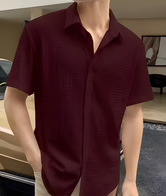 Imported popcorn casual febric shirt