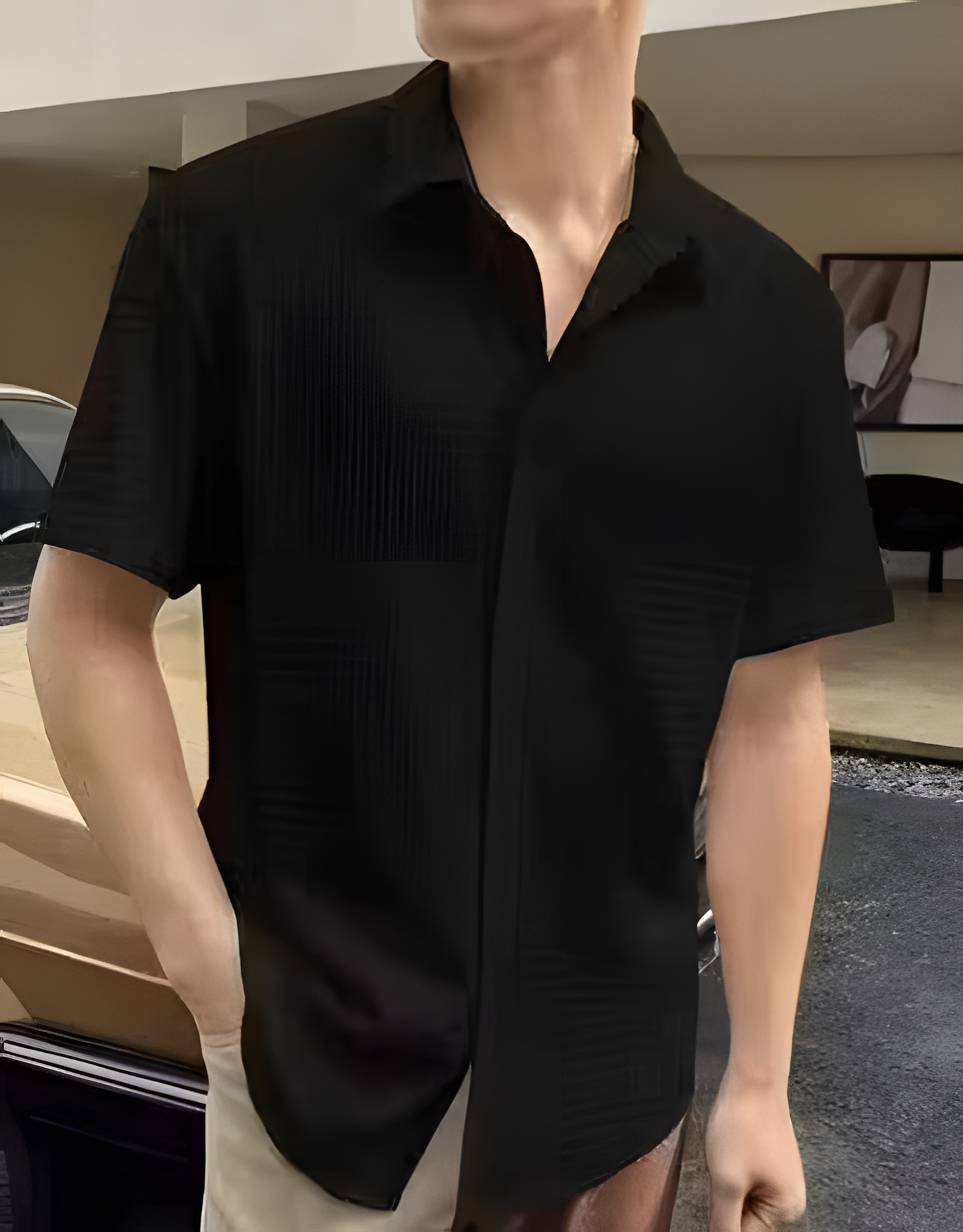 Imported popcorn casual febric shirt