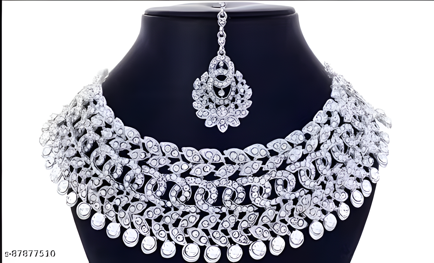 Set 1 of Sterling Rhodium Plated Jewellery Set With White Austrian Diamond