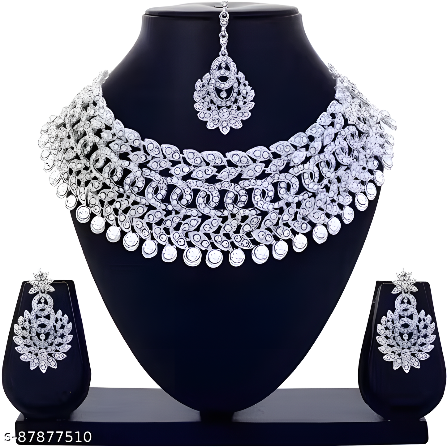 Set 1 of Sterling Rhodium Plated Jewellery Set With White Austrian Diamond