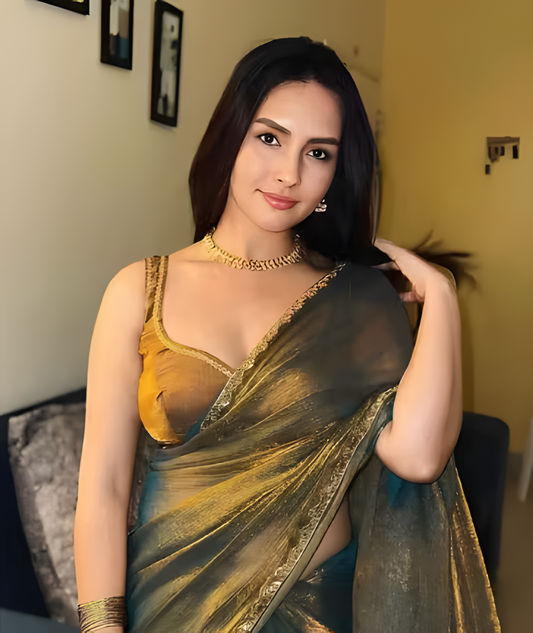 RAMYA PRESENTING NEW RICH CHFFORN FENDY SOFT FABRIC ALPNG RICH BORDER LOOK SAREE WITH BLOUSE