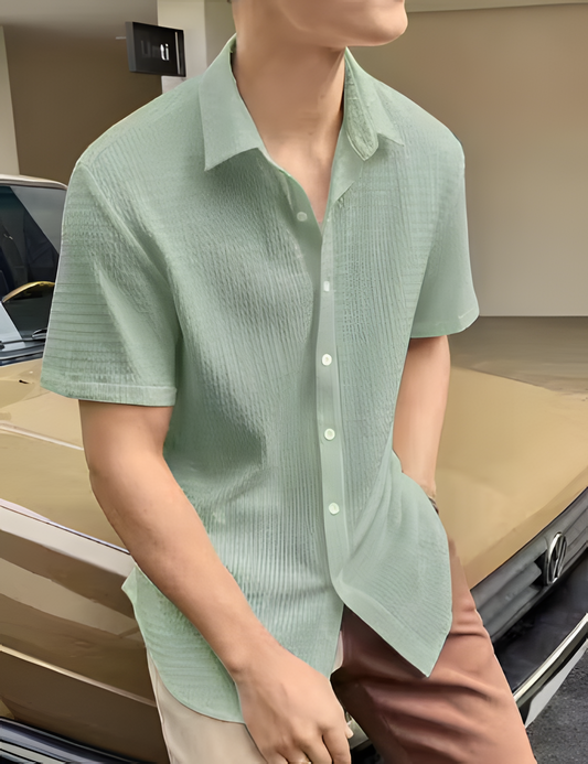 Imported popcorn casual febric shirt