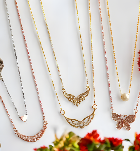 shimmering beautifull pack of 5 necklace for girls and womens